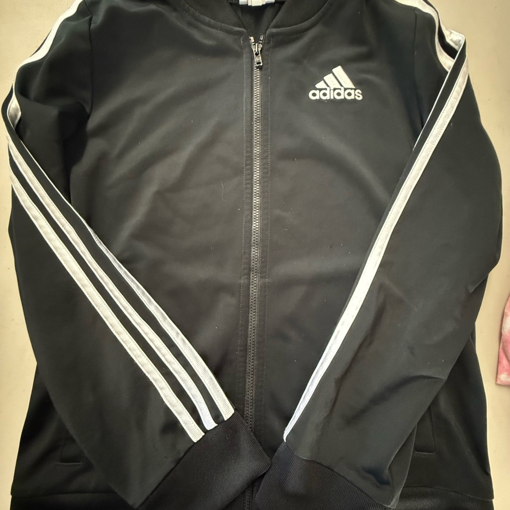 Adidas Black Jacket with White Accents
